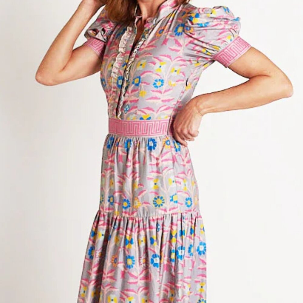 CK Bradley Annabelle Short Sleeve Maxi in Wildflower Gray- NWOT